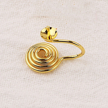 Golden Brass Clip-on Earring Findings