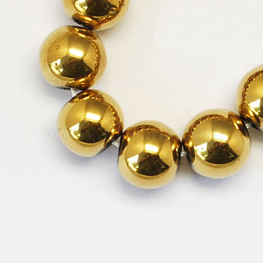 12mm Goldenrod Round Non-magnetic Hematite Beads