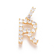 Golden Plated Brass Micro Pave Clear Cubic Zirconia Pendants(ZIRC-L093-01R)-1
