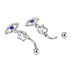 Evil Eye Drop Belly Button Rings for Women(AJEW-C010-01P)-3