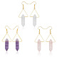 3 Pairs 3 Style Natural Mixed Gemstone Triangle with Bullet Dangle Earrings(EJEW-AN0002-27)-1