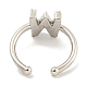 Rack Plating Brass Open Cuff Rings for Women(RJEW-F162-01P-W)-3