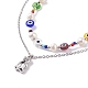 2 Stück 2 Stil Perlenketten mit Naturperlen und bösen Augen mit Bärenanhänger für Frauen(NJEW-TA00019)-5