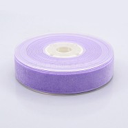 Polyester Velvet Ribbon for Gift Packing and Festival Decoration, Lilac, 7/8 inch(23mm), about 25yards/roll(22.86m/roll)(SRIB-M001-23mm-430)