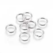 304 Stainless Steel Open Jump Rings, Stainless Steel Color, 16 Gauge, 12x1.3~1.4mm, Inner Diameter: 9mm, 600pcs/bag(STAS-P212-24P-05)