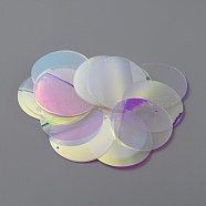 Iridescent PVC Paillette/Sequins Pendants, Flat Round, Ornament Accessories, Plum, 40x0.2mm, Hole: 1.4mm, about 100pcs/bag(PVC-WH0006-01F)