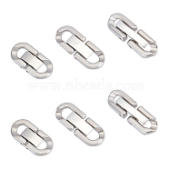 6Pcs 3 Styles 304 Stainless Steel Fold Over Clasp, for Jewellery, Stainless Steel Color, Link: 7.5~11.5x5.5~11x2.2~3mm, Clasp: 10.5x1.8~4.6x3~3.3mm, Hole: 1.8~5.6X3.5~5mm, about 2pcs/style(FIND-UN0001-45)