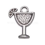 Tibetan Style Tropical drink Alloy Pendants, Lead Free and Cadmium Free, Margarita, Antique Silver, 17x14x2mm, Hole: 1.5mm(TIBEB-A14275-AS-LF)