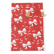 Christmas Deer Plastic Packing Pouches Drawstring Bags, Rectangle, Crimson, 17.5x12x0.01cm(ABAG-Q053-03D)