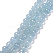 Natural Aquamarine Beads Strands, Round, 8mm, Hole: 1mm, about 47pcs/strand, 15.7 inch(40cm)(G-D0013-75B)