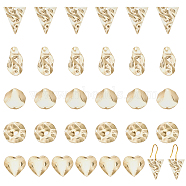 30Pcs 5 Style304 Stainless Steel Pendant, Triangle & Heart & Flat Round, Real 18K Gold Plated, 21.5~30x17~24x0.5~1mm, hole: 1.2~1.6mm, 6pcs/style(STAS-CA0001-69G)