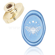 Wax Seal Brass Stamp Head, for Wax Seal Stamp, Oval, Bees Pattern, 3x2x1.45cm(AJEW-WH0213-011)