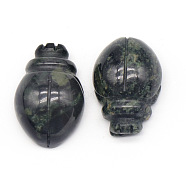 Natural Brecciated Jasper Carved Healing Beetle Figurines, Reiki Energy Stone Display Decorations, 25x15mm(PW-WG28176-09)