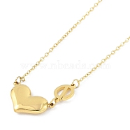 Ion Plating(IP) 304 Stainless Steel Heart Pendant Necklaces for Women, Golden, 16.89 inch(42.9cm)(NJEW-K276-12G)