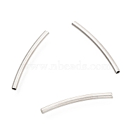304 Stainless Steel Tube Beads, Curved Beads, Stainless Steel Color, 20x1.6mm, Hole: 1.2mm(STAS-I178-01C)
