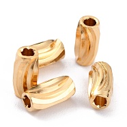 Brass Corrugated Beads, Long-Lasting Plated, Column, Real 24K Gold Plated, 6x3mm, Hole: 1.4mm(KK-O133-210B-G)