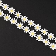 Milk Fiber Ribbon, Garment Accessories, Flower Pattern, Light Goldenrod Yellow, 5/8 inch(17mm)(DIY-WH0321-84A)