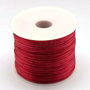 Nylon Thread, Rattail Satin Cord, Dark Red, 1.5mm, about 100yards/roll(300 feet/roll)(NWIR-R025-1.5mm-122)