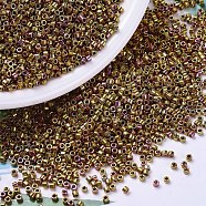 MIYUKI Delica Beads, Cylinder, Japanese Seed Beads, 11/0, (DB0501) Gold Iris, 1.3x1.6mm, Hole: 0.8mm, about 2000pcs/10g(X-SEED-J020-DB0501)