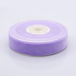 Polyester Velvet Ribbon for Gift Packing and Festival Decoration, Lilac, 7/8 inch(23mm), about 25yards/roll(22.86m/roll)(SRIB-M001-23mm-430)