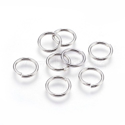 Tarnish Resistant 304 Stainless Steel Open Jump Rings, Stainless Steel Color, 16 Gauge, 12x1.3~1.4mm, Inner Diameter: 9mm, 600pcs/bag(STAS-P212-24P-05)