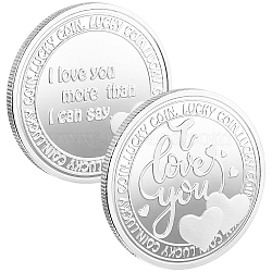 Alloy Challenge Coin, Appreciation Gift, I Love You, 40x3mm(AJEW-WH0220-020)