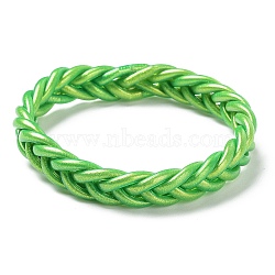 Sparkling Plastic Cord Braided Stretch Bracelets, Sea Green, Inner Diameter: 2-3/8 inch(6.1cm)(BJEW-R313-04D)