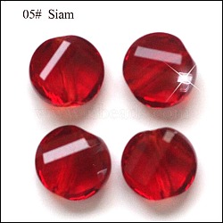 Imitation Austrian Crystal Beads, Grade AAA, Faceted, Flat Round, Dark Red, 8x4mm, Hole: 0.9~1mm(SWAR-F057-8mm-05)