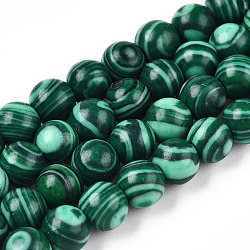 Synthetic Malachite Bead Strands, Round, 6~6.5mm, Hole: 1mm, about 63pcs/strand, 15.5 inch(G-Q462-57-6mm)