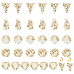 30Pcs 5 Style304 Stainless Steel Pendant, Triangle & Heart & Flat Round, Real 18K Gold Plated, 21.5~30x17~24x0.5~1mm, hole: 1.2~1.6mm, 6pcs/style(STAS-CA0001-69G)