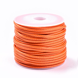 Waxed Polyester Cords, for Jewelry Making, Dark Orange, 1.5mm, about 10m/roll(YC-R004-1.5mm-04)