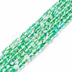 Synthetic Moonstone Beads Strands, Round, Medium Spring Green, 6mm, Hole: 0.8mm, about 63pcs/strand, 14.57''~15.55''(37~39.5cm)(G-E573-02A-23)