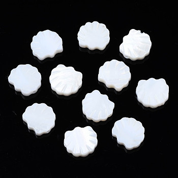 Natural Freshwater Shell Beads, Shell, Seashell Color, 10.5x11.5x3mm, Hole: 0.9mm