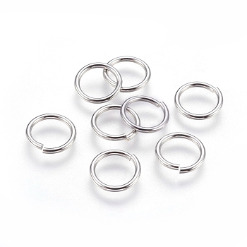 304 Stainless Steel Open Jump Rings, Stainless Steel Color, 16 Gauge, 12x1.3~1.4mm, Inner Diameter: 9mm, 600pcs/bag