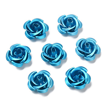 Aluminum Beads, Oxidation, Rose, Deep Sky Blue, 15x15x9mm, Hole: 1.4mm