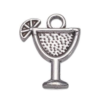 Tibetan Style Tropical drink Alloy Pendants, Lead Free and Cadmium Free, Margarita, Antique Silver, 17x14x2mm, Hole: 1.5mm
