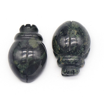 Natural Brecciated Jasper Carved Healing Beetle Figurines, Reiki Energy Stone Display Decorations, 25x15mm