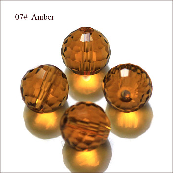 Imitation Austrian Crystal Beads, Grade AAA, Faceted, Round, Sienna, 6mm, Hole: 0.7~0.9mm