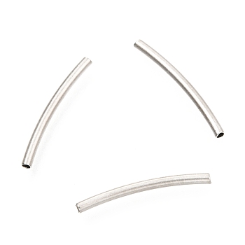 304 Stainless Steel Tube Beads, Curved Beads, Stainless Steel Color, 20x1.6mm, Hole: 1.2mm