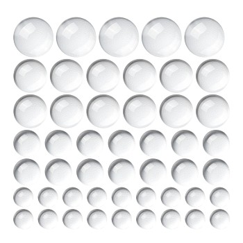 80Pcs 4 Size Transparent Glass Cabochons, Clear Dome Cabochon for Cameo Photo Pendant Jewelry Making, Half Round, Clear, 6mm/8mm/10mm/12mm, 20pcs/size