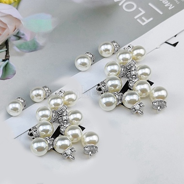 Platinum Seashell Color Round ABS Plastic Charms