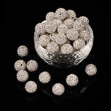 12mm Round Polymer Clay + Glass Rhinestone Beads