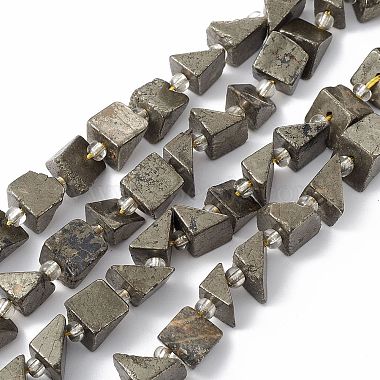 9mm Triangle Pyrite Beads