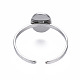 304 Stainless Steel Open Cuff Finger Ring Cabochon Settings(STAS-T060-11P)-2