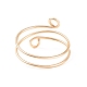 Brass Wire Wrap Double Line Cuff Ring for Women(RJEW-JR00505-02)-4
