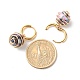 Round Natural Agate Beads Dangle Huggie Hoop Earrings(EJEW-JE04718-04)-3
