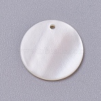 Shell Pendants, Flat Round, 17.5x1.5mm, Hole: 1.5mm(SSHEL-TAC0001-03C)