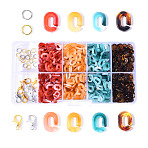 800Pcs 4 Colors Oval Acrylic Linking Rings, 20Pcs Iron Jump Rings, 8Pcs Zinc Alloy Lobster Claw Clasps, for DIY Glasses Chain Kits, Mixed Color, 9x6.5x2mm, Inner Diameter: 5mm, 800pcs(DIY-YW0002-39)