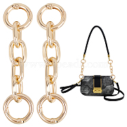 Aluminum Cross Chain Link Bag Strap Extender, with Spring Gate Rings, for Bag Strap Replacement Accessories, Light Gold, 9.7x2.4x1.4cm(FIND-WH0418-79KCG)