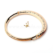 Alloy Purse Handle Frame, with Rhinestone Finding, for Bag Sewing Craft, Light Gold, 15.3x15x0.9~1.2cm, Hole: 2.5mm(PALLOY-WH0084-77)